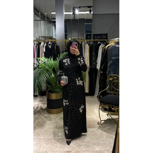 TAŞ DETAYLI ELBİSE