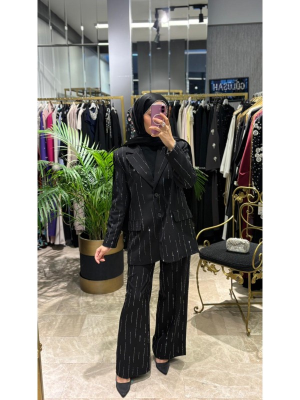 TAŞ DETAYLI CEKET TAKIM